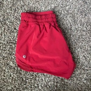 good as new size 6 red lululemon shorts